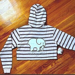 🆕🔥IVORY ELLA REALLY CUTE&STYLISH COMFY LONG SLEEVE SHIRT&HOODIE HITS WAISTNWT!